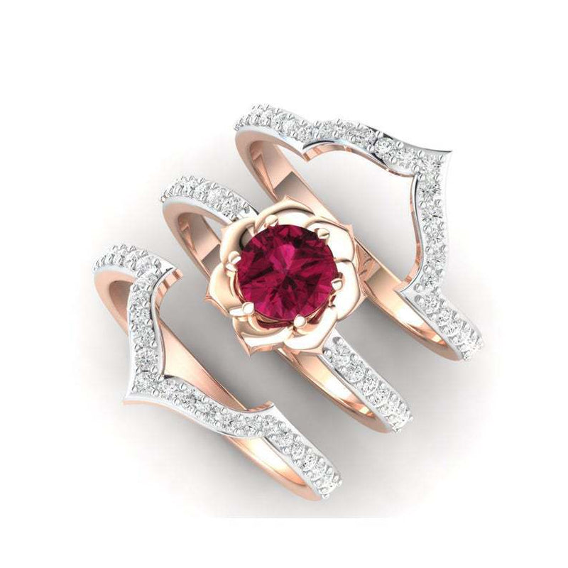Sorelle - Jewelry Women Engagement Wedding Band Ring Set