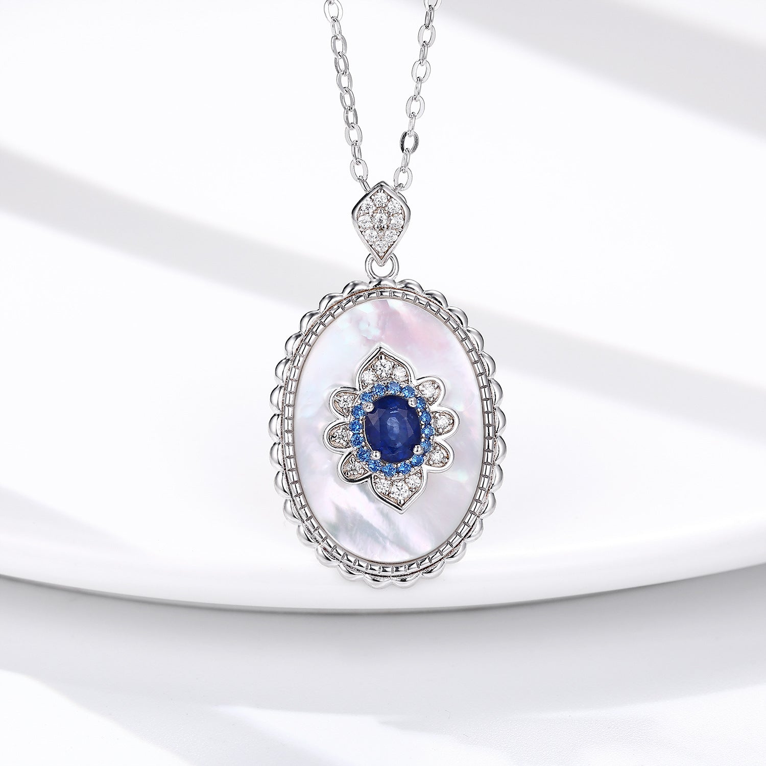 Chiara - Sapphire Diamond Pendants Chain Necklace For Women